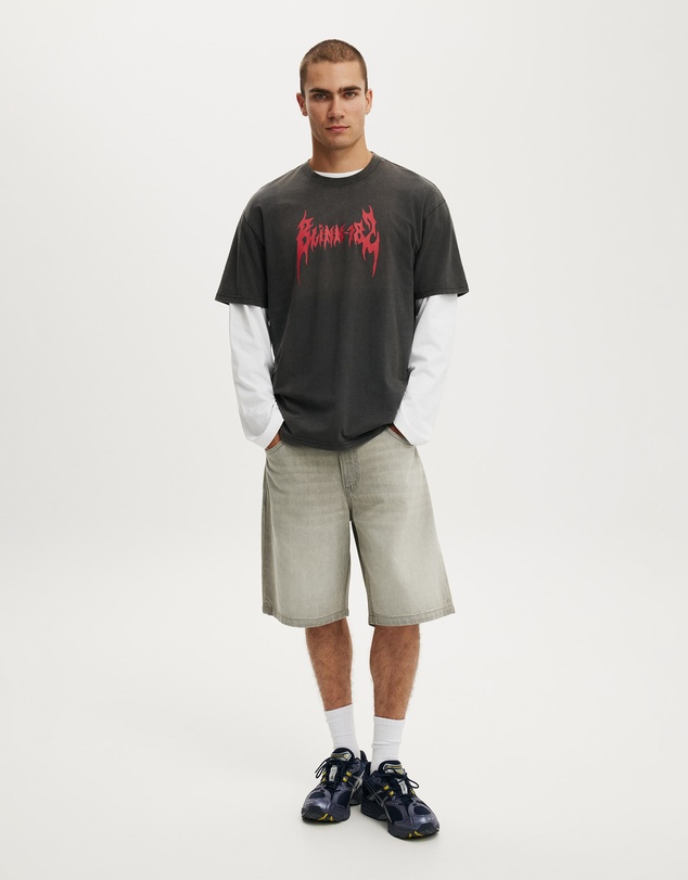 Cotton On - Cropped Fit Music T-Shirt