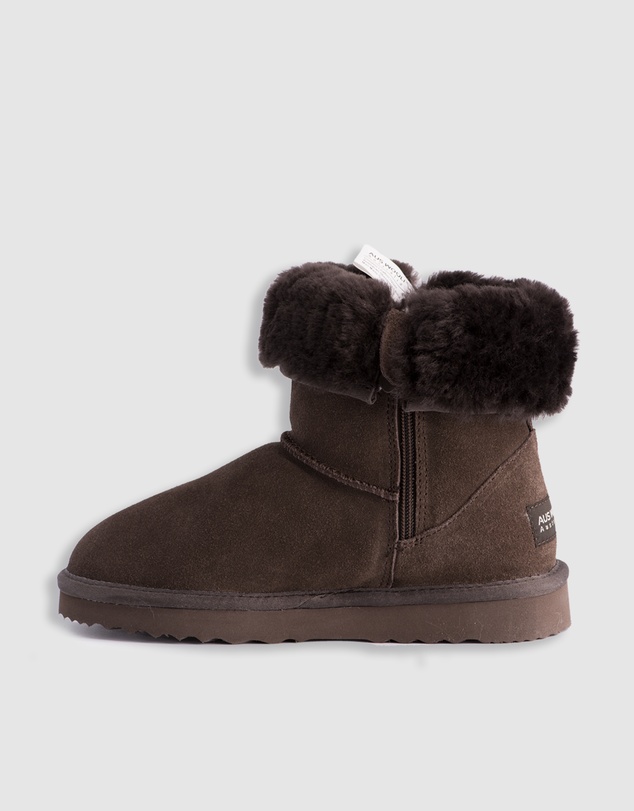 AusWooli Ugg Boots - Bronte Mid Calf Zip-Up Sheepskin Boot