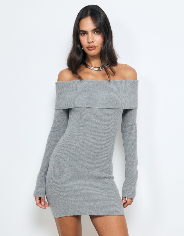 AERE - Zoe Off Shoulder Knit Mini Dress