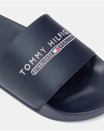Tommy Hilfiger - Raised Embroidery Pool Slides - Men's