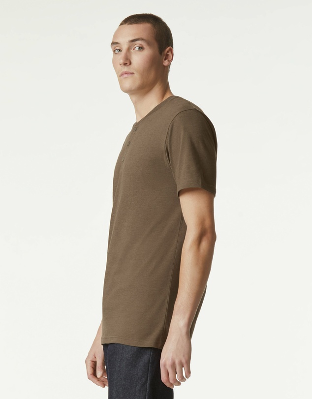 American Apparel - Unisex Henley Short Sleeve CVC T-Shirt