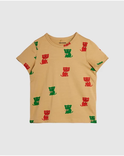 Mini Rodini - Kittens AOP SS Grandpa Tee - Babies-Teens