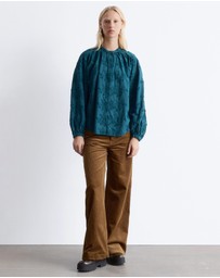 & Other Stories - Voluminous Floral-Applique Blouse