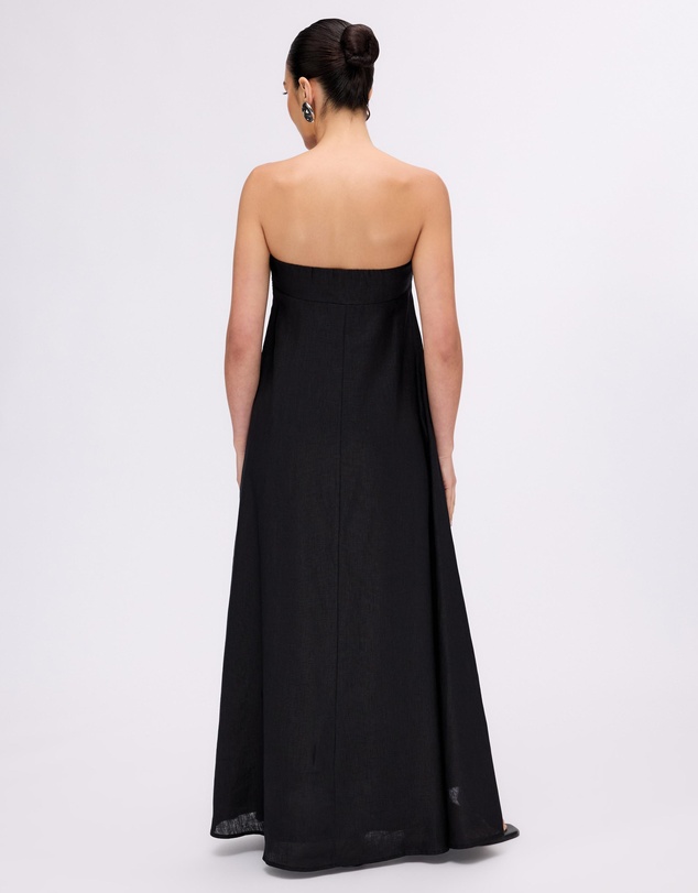 Minima Esenciales - Marlowe Linen Strapless Maxi Dress
