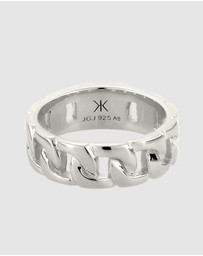 Kuzzoi - ICONIC EXCLUSIVE - Ring Male Bandring Chunky Chain Look 925 Sterling Silver