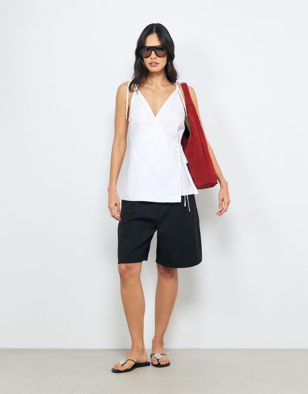 AERE - Remi Crossover Linen Top