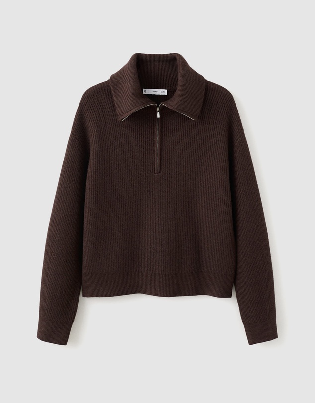 M.N.G - Sweater With Contrasting Zip Collar