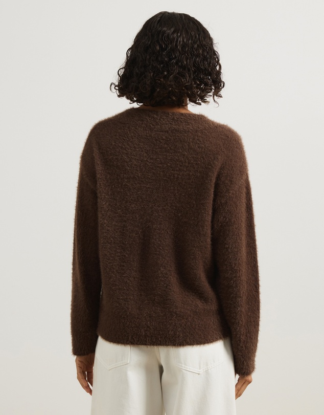 Atmos&Here - Dayna Fluffy V-Neck Pullover Sweater