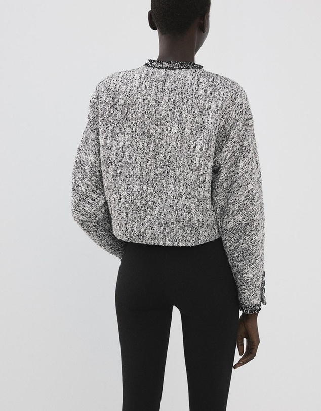 M.N.G - Tweed Jacket With Frayed Ends