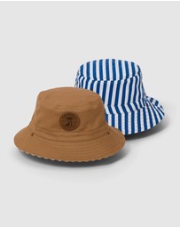 Crywolf - REVERSIBLE BUCKET HAT Deep Sea Stripe