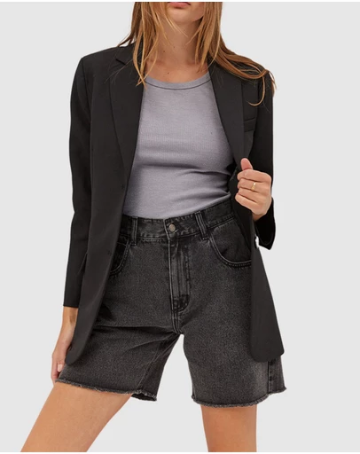 Style Addict - Frayed Denim Shorts