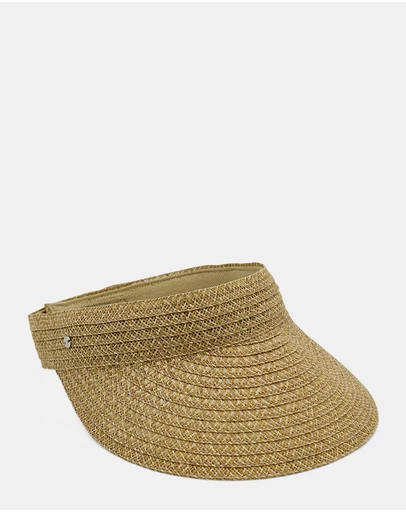 Morgan & Taylor - Blake Braided Straw Visor in Natural Beige