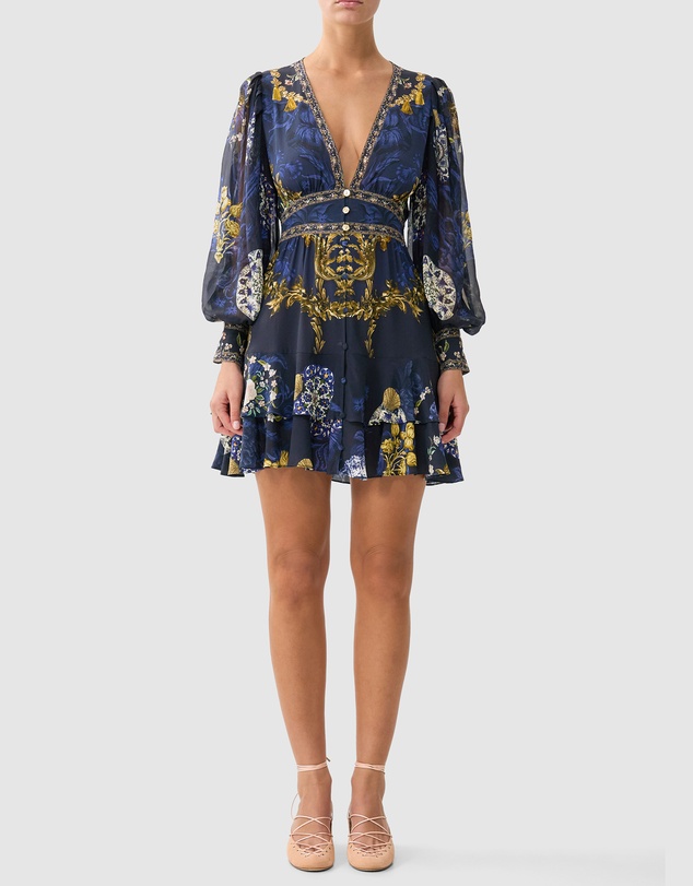 Camilla - Button Front Frill Dress