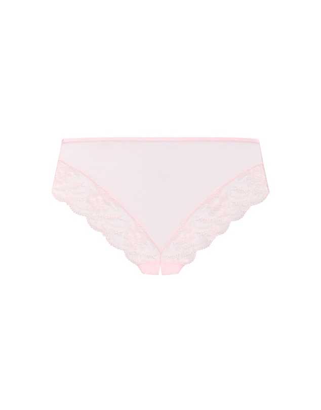 City Chic - Plus size Helena Ouvert Cheeky Panty - pink icing