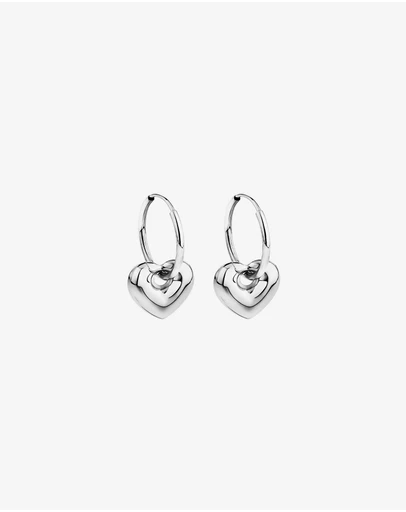 Michael Hill - Heart Charm Sleeper Earrings in Sterling Silver