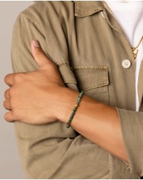 Nialaya Jewellery - Wristband With Green Japanese Miyuki Beads
