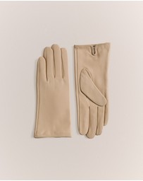 Trenery - Evala Leather Gloves in Tahini