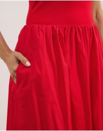 Atmos&Here - Bonnie Scoop Neck Contrast Midi Dress