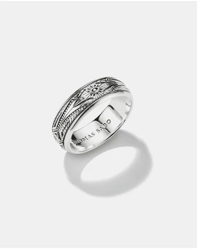 THOMAS SABO - THOMAS SABO Ring with Engravings and White Zirconia Stones