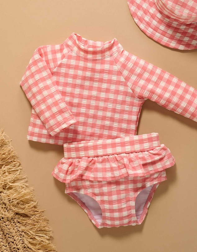 Purebaby - Printed Long Sleeve Rashie Set- Kids-Babies