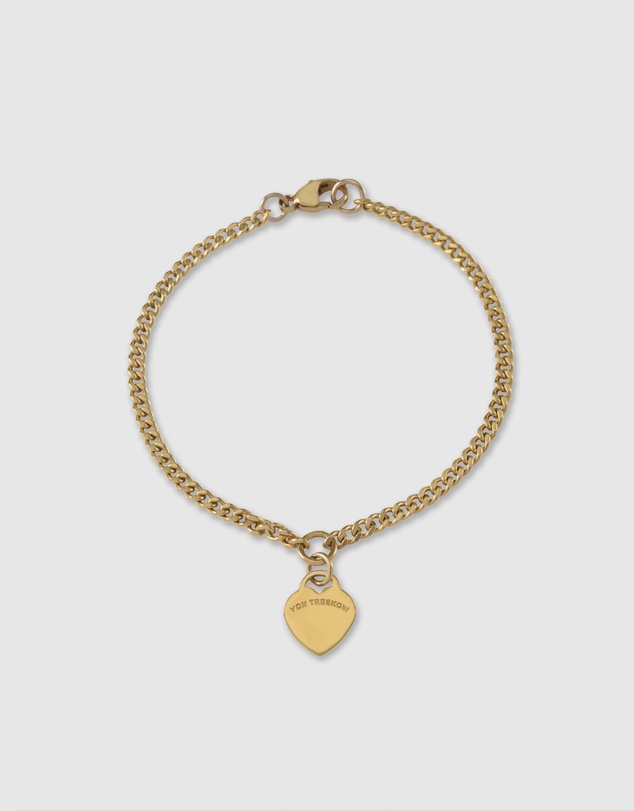 Von Treskow - Curb bracelet with VT flat heart