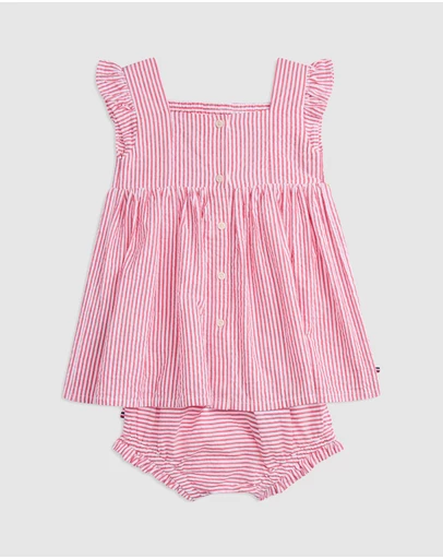 Tommy Hilfiger - Seersucker Red Stripe Dress SS - Baby