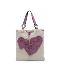 Pre-Loved by Azura Reborn - Pre-Loved Canvas Fringed Heart Applique Tote
