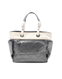 Pre-Loved by Azura Reborn - Pre-Loved Large Bicolor Quilted Coated Canvas Paris Biarritz Tote
