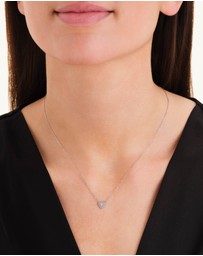 Rosefield - Pavé Heart Silver-Tone Necklace