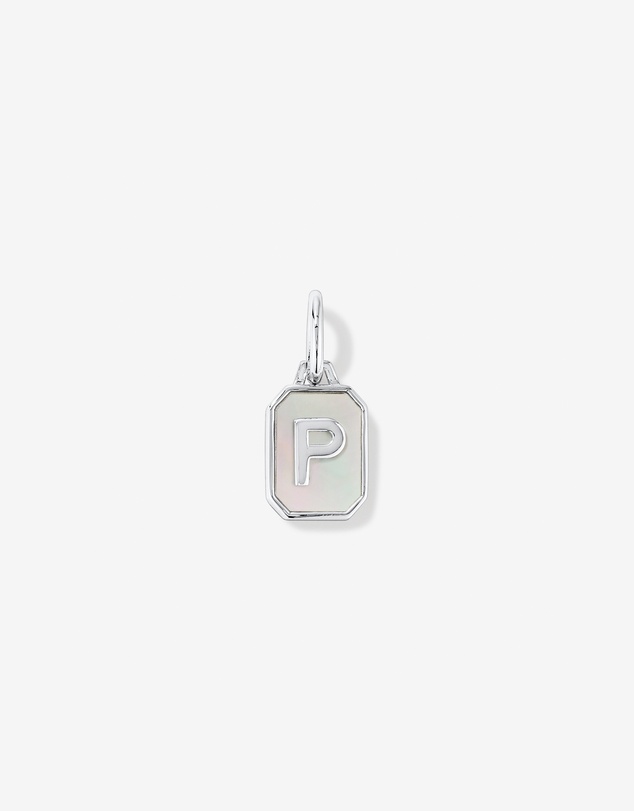 Michael Hill - Letter P Mother of Pearl Initial Pendant in Sterling Silver