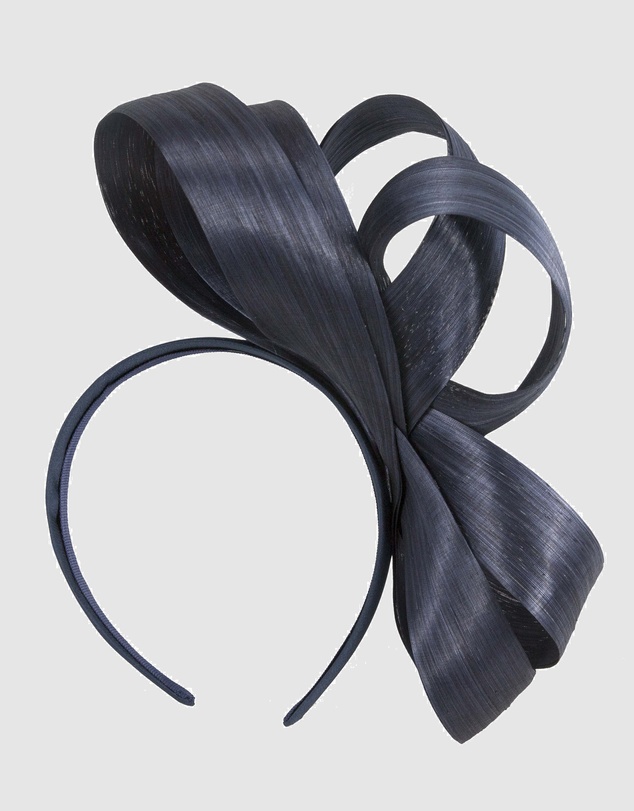 Fillies Collection - Navy Silk Abaca Loops Racing Fascinator
