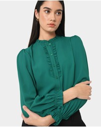 Forcast - Emilie Ruffle Long Sleeve Blouse