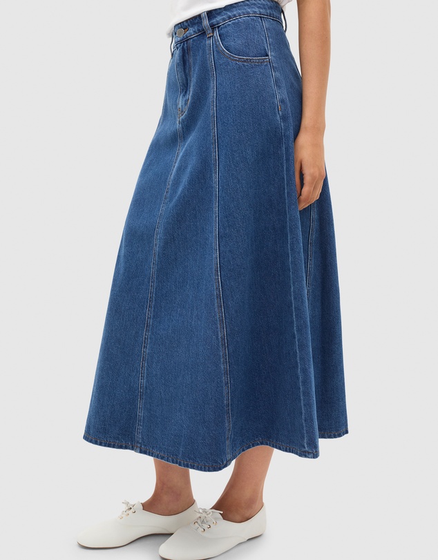 Seed Heritage - Denim A-Line Midi Skirt