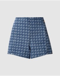 Perfect Moment - Denim Houndstooth Shorts