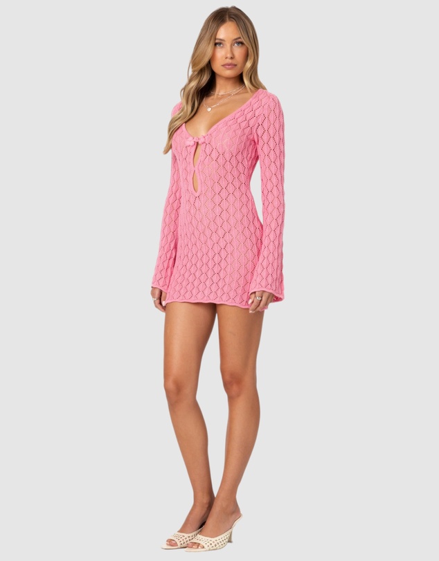 EDIKTED - Brie Cut Out Crochet Mini Dress
