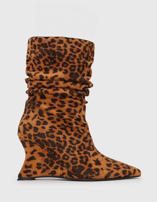 Betts - Strike Ruched Wedge Calf Boots