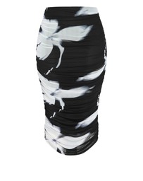 City Chic - Plus Size Dana Blur Print Mesh Skirt - black