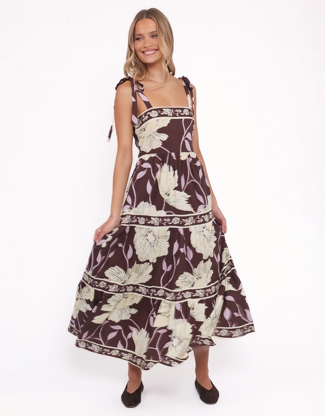 Petal & Pup - Leonor Maxi Dress - Yellow Brown Floral