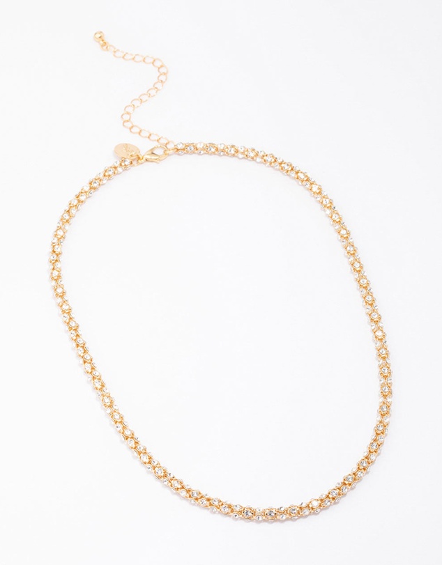 Lovisa - Gold Plated Diamante Fireball Chain Necklace