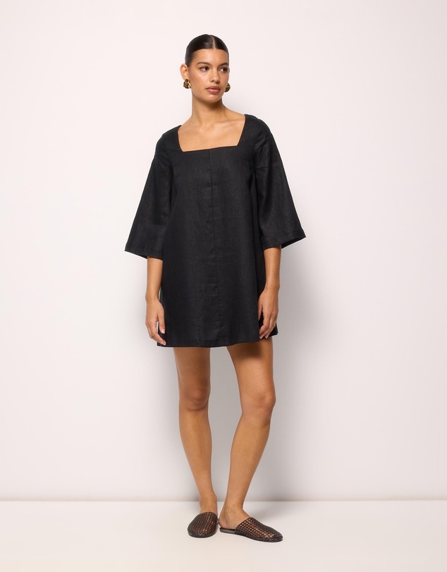 AERE - Nora Linen Mini Shift Dress