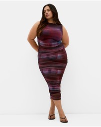 City Chic - Plus size Olivia Ruched Top - berry