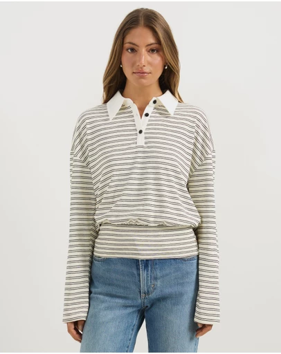 Atmos&Here - Averin Long Sleeve Fitted Waist Top