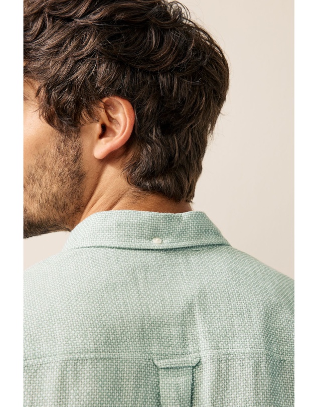 NEXT - Short Sleeve Linen Blend Shirt Button Down Collar