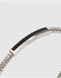 GUESS - Silver-Tone Guess Noir Bracelet