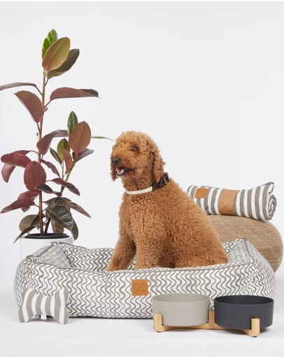 Mog & Bone - Bolster Dog Bed - Mocha Wave