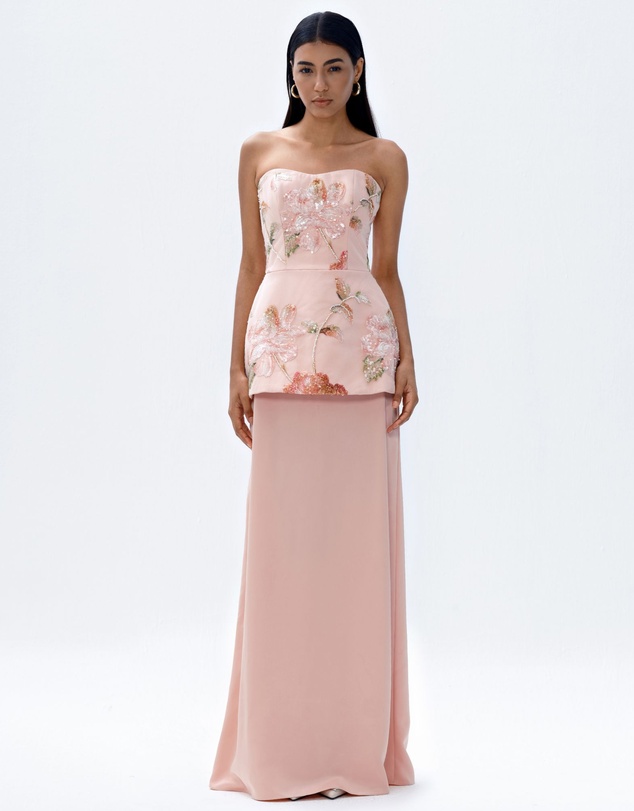 JUSTIN TONG - Ellaire Beaded Cascade Dress