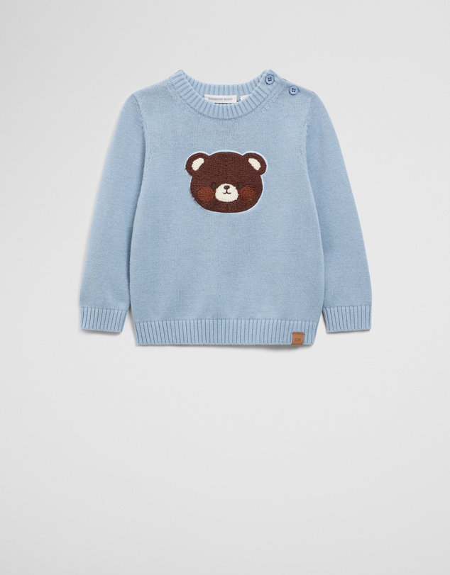 Country Road - Cotton Bear Applique Knit