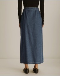 Atmos&Here - Yara Denim Wrap Midi Skirt