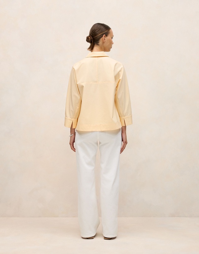 Trenery - Fine Poplin Popover Shirt in Butter