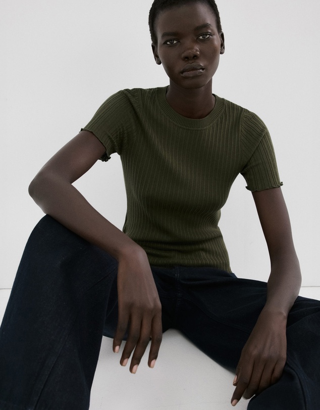 M.N.G - Ribbed Knit T-Shirt
